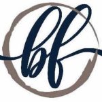Apartments in for rent Farragut TN Stylized lowercase letters "bf" in dark script font, encircled by an incomplete taupe-colored ring, represent Biddle Farms at Farragut Town Center on a white background. Anchor 934 Apartments in Biddle Farms Town Center